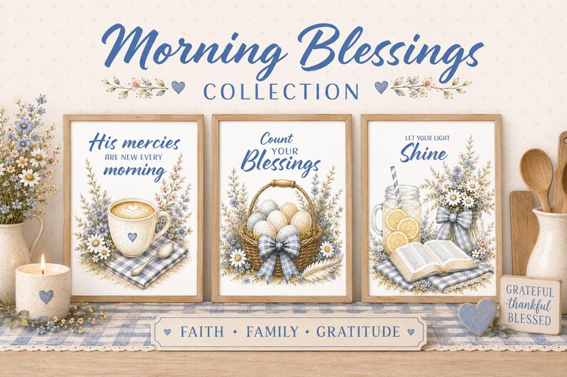 Christian Coffee Bar Art — Watercolor Floral