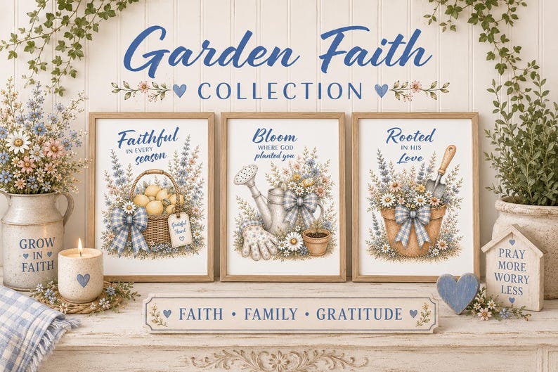 Christian Garden Wall Art — Set of 3