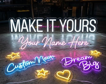 Custom Neon Sign , Neon Sign , Aesthetic Neon Sign , Wall Decor , Gift For Him/her , LED Personalize Neon Gifts , Wedding Gifts , Home Decor