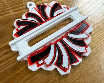 Cheer Hair Tie Holder, Pom Pom Ponytail Holder, Cheerleader Gift, Custom Team Colors, Cheer Hair Organizer, 3D Printed PETG