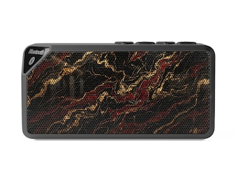 Gold Red Marble Bluetooth Speaker | Portable Speaker, Abstract Swirl Design