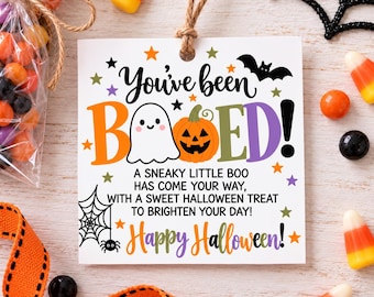 You’ve Been Booed Halloween Gift Tag Printable, Halloween Boo Basket Tag, Halloween Treat Tag, Ghost Pumpkin Gift Tag, Instant Download PDF