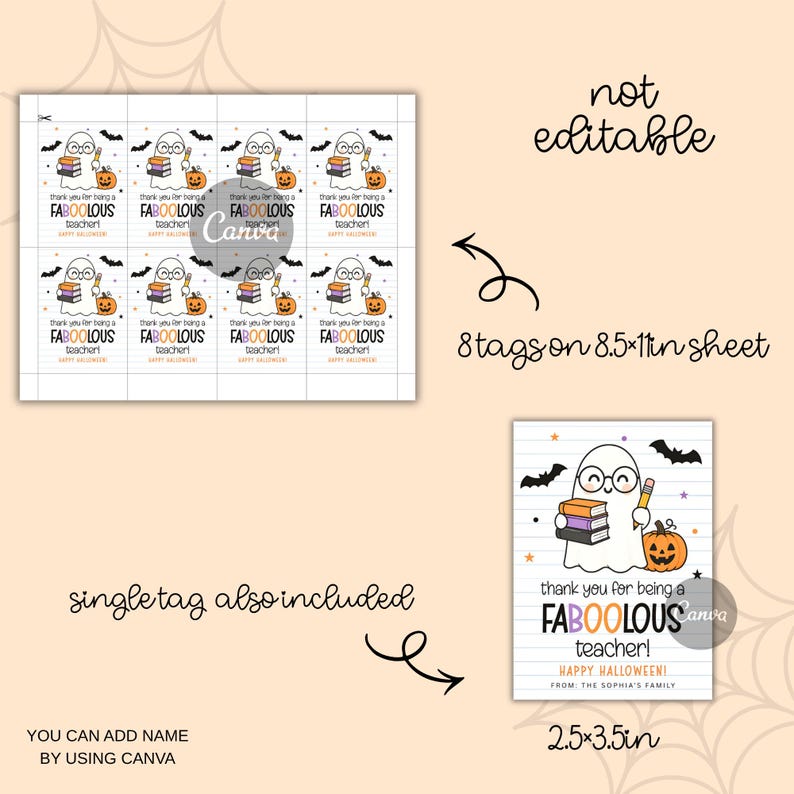 FABOOLOUS Halloween Tag Printable , Halloween Teacher Appreciation ...