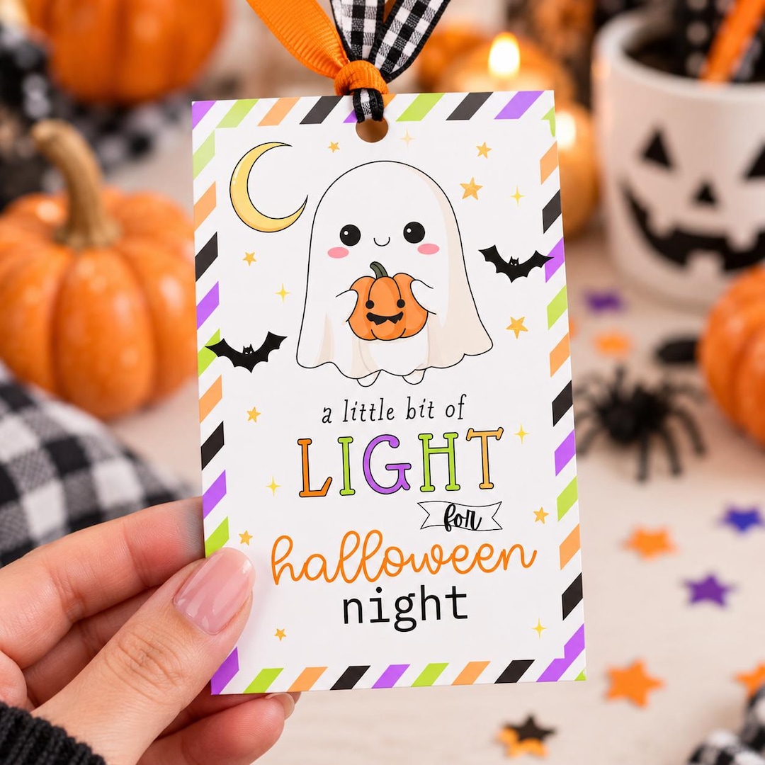 A Little Bit of Light for Halloween Night Printable Gift Tag ...