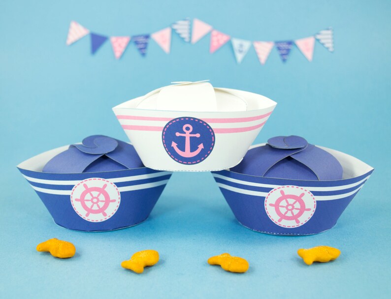 Nautical Party Favor Boxes Diy Printable Girl S Navy Blue Etsy Nautical Party Favor Boxes Diy Printable Girl S Navy Blue Etsy