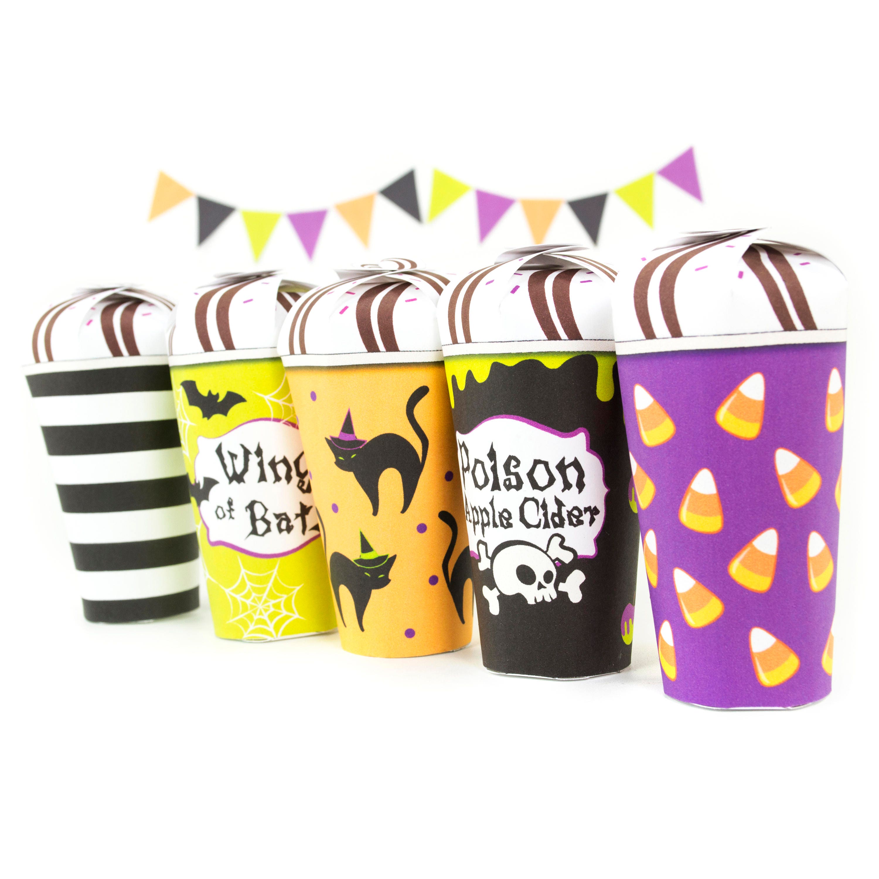 DIY Halloween Mini Treat Cups Printable Halloween Favors Etsy