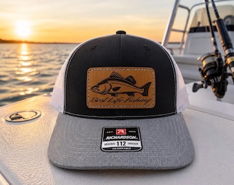 Gorra de camionero Richardson 112, gorra de pesca con parche de cuero, estilo costero.