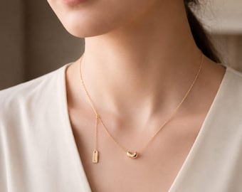925 Sterling Silver Minimalist Bean Necklace, Dainty S925 Pendant Necklace, Elegant Simple Silver Jewelry, Gift for Her