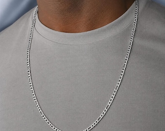 Unisex Chain Necklace, Minimalist Long Link Necklace for Men & Women, Gold or Silver Everyday Jewelry