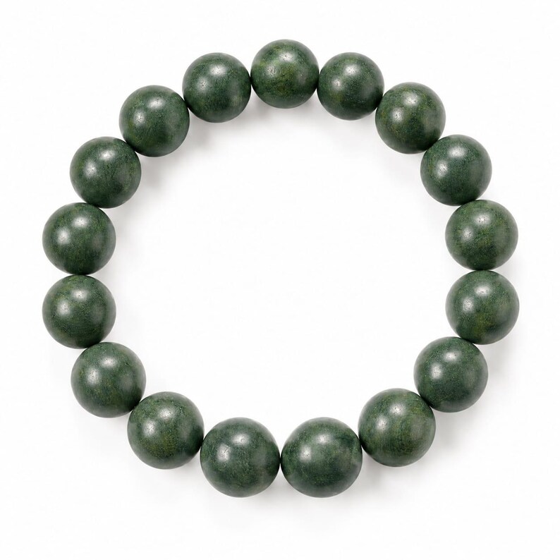 Green Sandalwood Bracelet, Aromatherapy Wooden Bead Bracelet, Handmade Meditation Jewelry, Natural Agarwood Healing Bracelet Gift 7mm