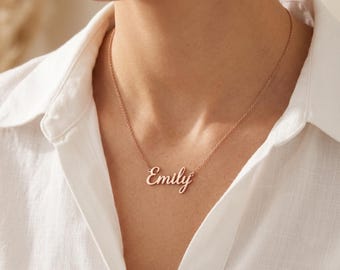 Collar doble personalizado con nombre • Joyería con letras en oro, oro rosa y plata