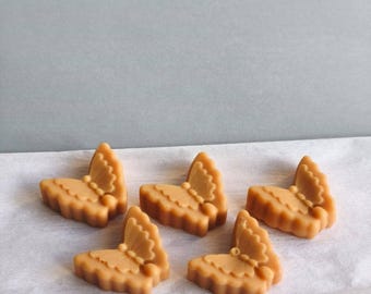 Vlinderwasblokjes van sojawas | Geur van Egyptische amber | Handgemaakte aromatherapie | Verpakking van 5 | Natuurlijke huisgeur Spanje