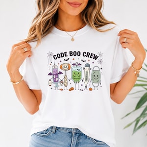 Code Boo Crew Halloween Sjuksköterska T-shirt, Vampyrmamma Spöke Pumpa Squad T-shirt