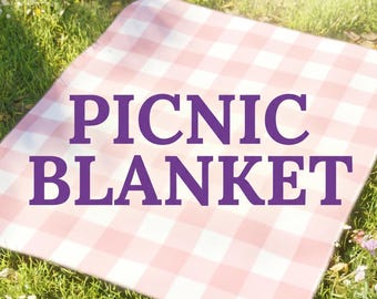 Pink Gingham Picnic Blanket | Outdoor Checkered Blanket