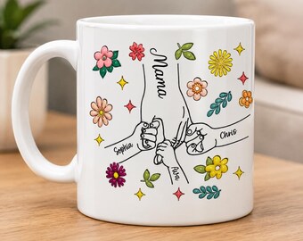 Mom Mug, Mama Mug, Personalized Mom Cup, Custom Mama Cup, Mom Gifts with Kids Names, Mommy Birthday Mothers Day Gifts from Children