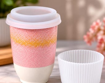CERAMICS Travel Mugs Ceramic Tumbler with Lid Ceramic Travel Mug to Go Cup Microwave & Dishwasher Safe Ceramic Coffee Tumbler Gifts