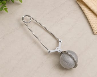 Stainless Steel Mesh Tea Infuser, Loose Leaf Tea Ball Strainer with Handle, Squeeze Spoon Tea Filter, Reusable Tea Steeper Kitchen Tool