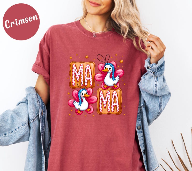 Comfort Colors® Comfort Colors® Cute Mama Duck Shirt Funny Mama Graphic Tee Cartoon Goose Mom Shirt Mothers Day Gift image 4