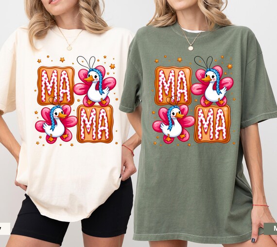 Comfort Colors® Comfort Colors® Cute Mama Duck Shirt Funny Mama Graphic Tee Cartoon Goose Mom Shirt Mothers Day Gift