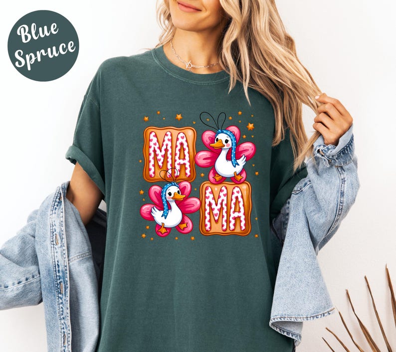 Comfort Colors® Comfort Colors® Cute Mama Duck Shirt Funny Mama Graphic Tee Cartoon Goose Mom Shirt Mothers Day Gift image 5