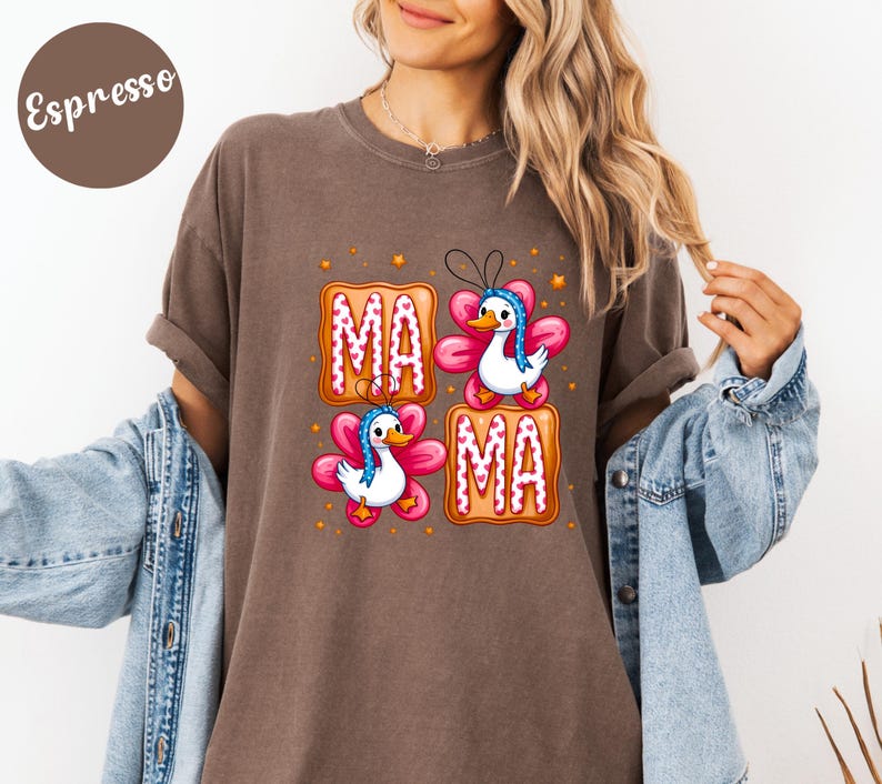 Comfort Colors® Comfort Colors® Cute Mama Duck Shirt Funny Mama Graphic Tee Cartoon Goose Mom Shirt Mothers Day Gift image 6