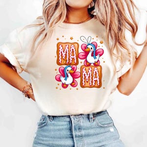 Comfort Colors® Comfort Colors® Cute Mama Duck Shirt Funny Mama Graphic Tee Cartoon Goose Mom Shirt Mothers Day Gift image 2