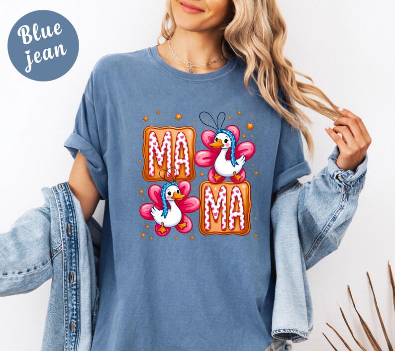 Comfort Colors® Comfort Colors® Cute Mama Duck Shirt Funny Mama Graphic Tee Cartoon Goose Mom Shirt Mothers Day Gift image 3