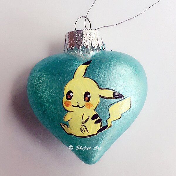 Pikachu Glass Ornament Etsy