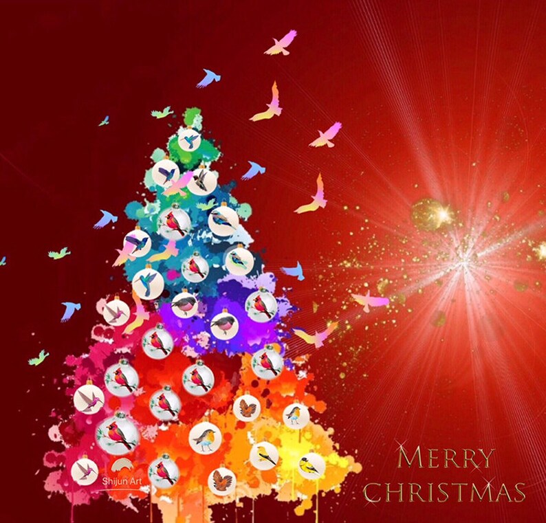 Christmas Bird Ornamentred Cardinal Flat Hand Painted Glass Etsy