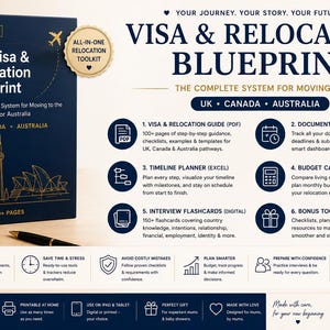 Complete Immigration Toolkit, Visa Application Planner for UK Canada Australia, Checklist, Budget & Timeline Bundle
