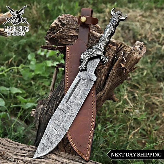 Damascus Steel Viking Knifw, Custom Hand Forged Viking Knifw For Father Day Gift, Decorative Unique Knifw For Camping, Gift For Viking Lover