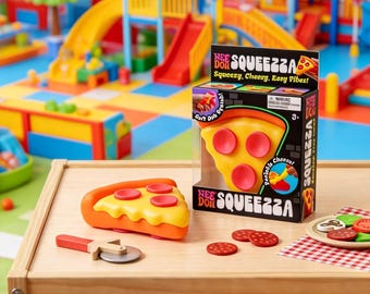 Neu, selten, versiegelt: NeeDoh Squeezza Pizza Nee Doh Quetschspielzeug – Geschenkidee