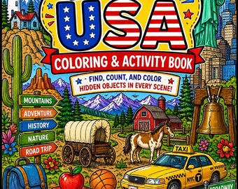 I Spy USA Coloring Book | Road Trip Travel Activity for Kids (Ages 8-13)