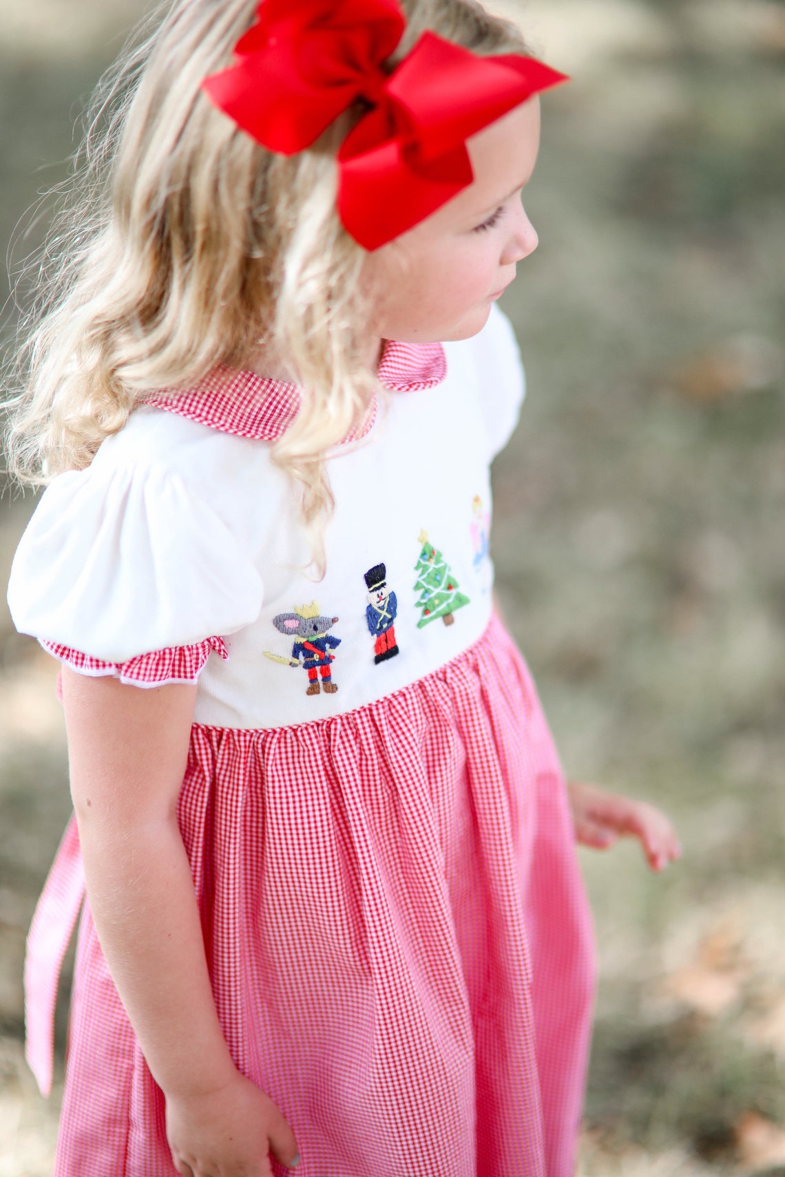 Girl Nutcracker Ballet Dress Red Gingham Nutcracker Dress Etsy