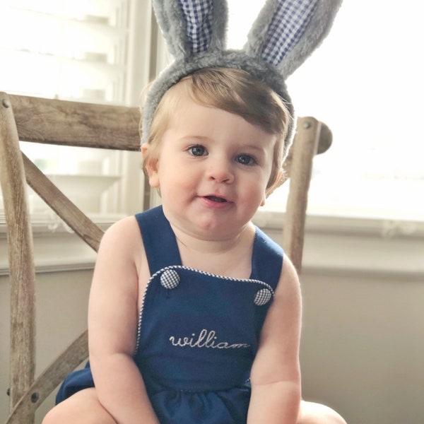 Baby boy bubble romper, Baby Easter Bubble, Custom Boy Romper, Monogram Baby Bubble, knit baby romper, baby easter outfit, baby boy bubble