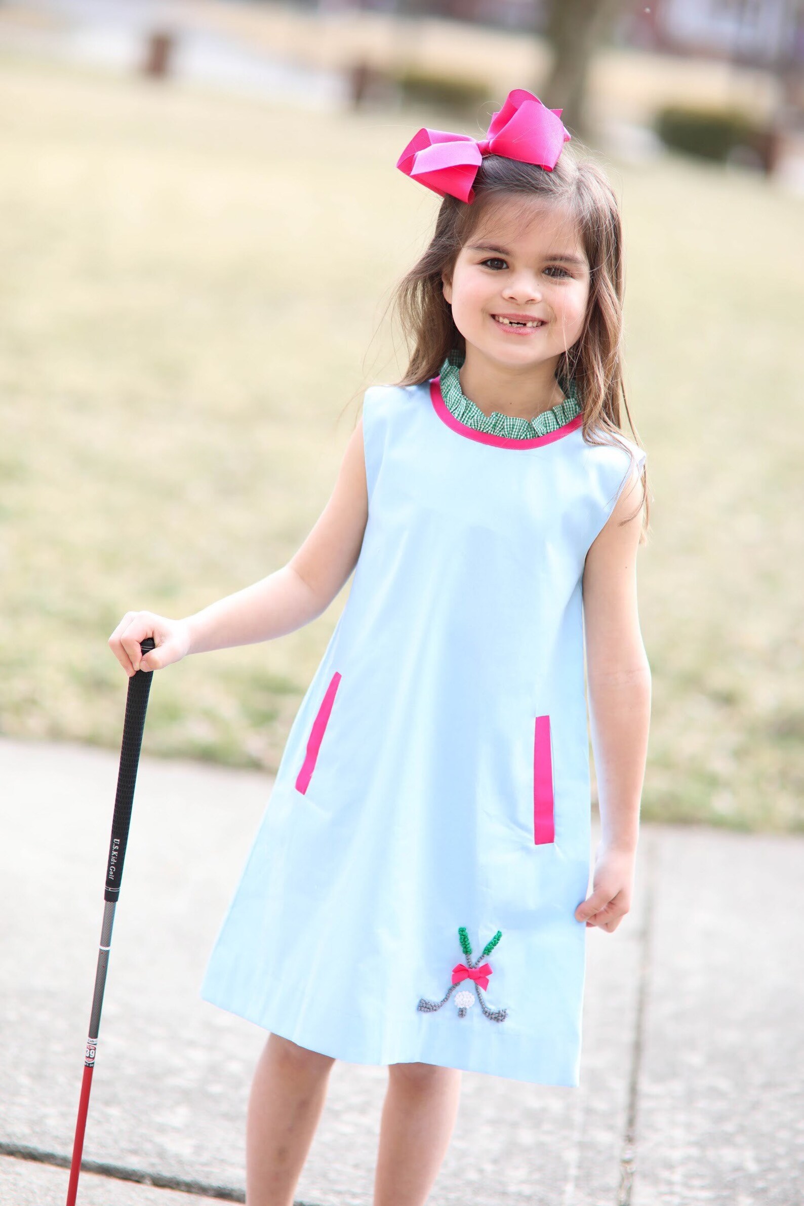 Girl Blue Golf Dress Girl Golf Course Dress Golf Theme Party Etsy