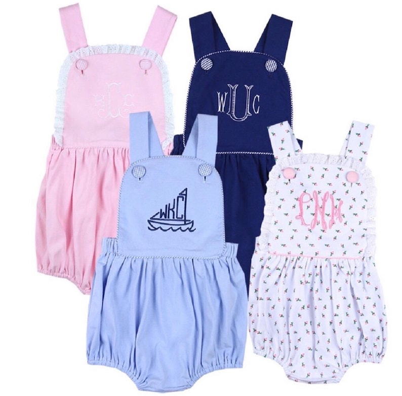 Monogrammed Pink Knit Bubble Romper Sunsuit Baby Bubble Girl Etsy