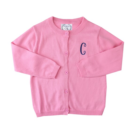 Child Pink Cardigan Sweater Kid Pink Cotton Cardigan Child