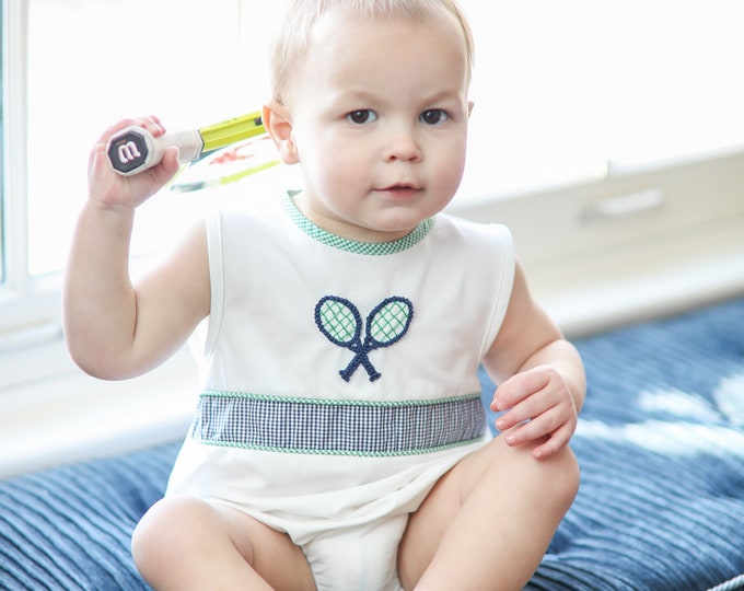 Boy Tennis Bubble, Girl Tennis Bubble, Navy Gingham Golf Outfit, Tennis