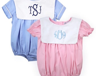 Girl Knit bubble, Boy Knit bubble, Girl Monogrammed Bubble, Boy Monogrammed Bubble, seersucker Baby Romper, Monogram Baby bubble