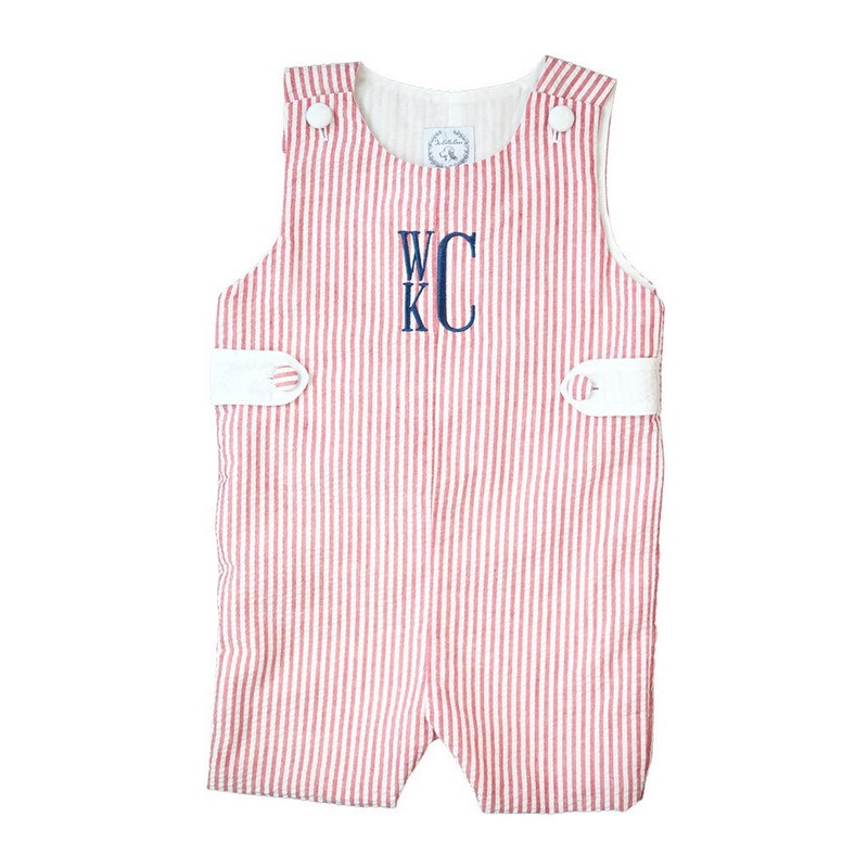Carriage Boutique Lobster Boys Red Seersucker Shortall main image 0