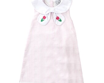 Girl Easter dress, pink Petal dress, toddler Girl Easter dress, Easter dress, Girl romper, pink tulip dress, pink Easter dress