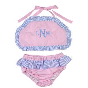 pink gingham bathing suit