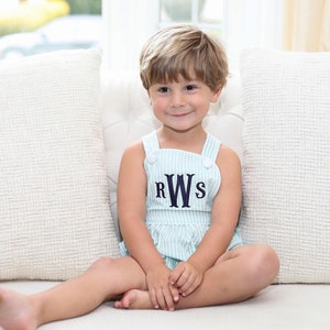 Mint Seersucker Sunsuit Bubble, Baby Bubble, Personalized Baby Bubble, Monogrammed Baby Gift, Baby Girl Romper, Monogram sunsuit Bubble