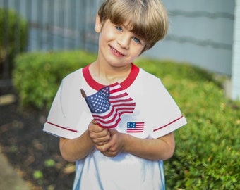 American Flag shirt, American Flag t-shirt, Fourth of July shirt, Boy Flag outfit, Child Memorial Day outfit, boy flag shirt, boy flag shirt