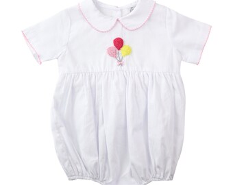 Girl Birthday Outfit, pink smocked birthday bubble, little girl birthday outfit, first birthday outfit, first birthday bubble, girl birthday