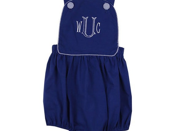 Navy Blue Knit Sunsuit, Baby Navy Blue Bubble, Baby Bubble