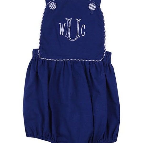 Navy Blue Knit sunsuit, Baby Navy blue Bubble, Baby Bubble, Boy Romper, Monogrammed Baby Bubble, Monogrammed Baby Gift, Baby RompeR