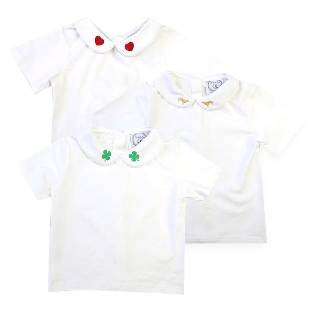 Short Sleeve Peter Pan Shirt - White main image 1
