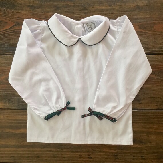GIRL White Pique Peter Pan Collar Shirt 